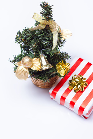red gift box on the white background.の写真素材
