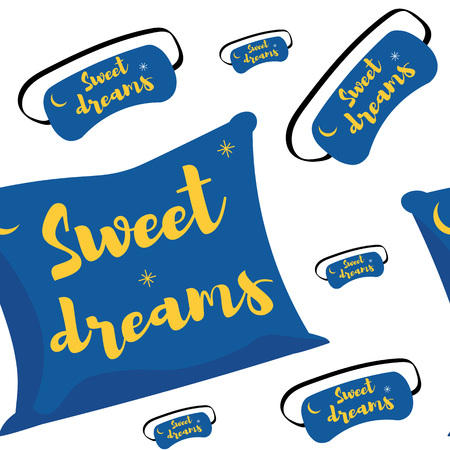 Doodle seamless pattern of images about sweet dreamsのイラスト素材
