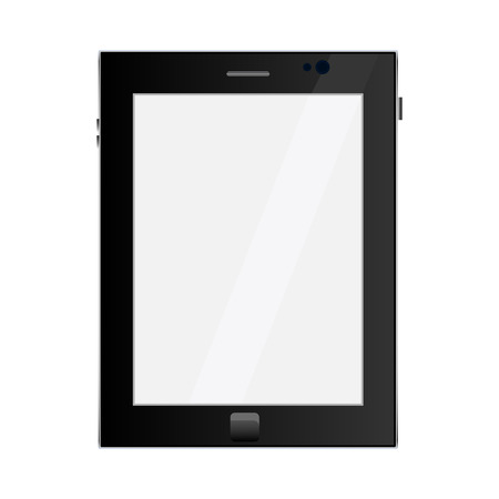 Tablet in ipad style black color with blank touch screen isolated on white background. Vector illustration eps10のイラスト素材