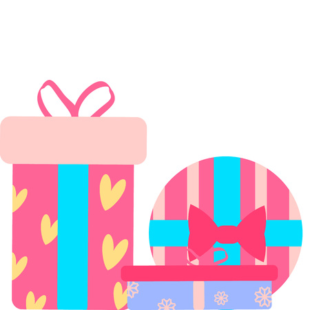 icons of the gift boxes. vector illustrationのイラスト素材