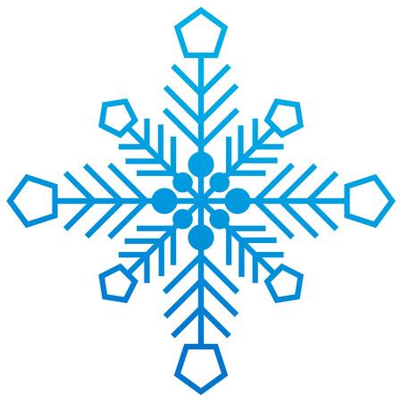 Snowflakes thin line ftat design vector illustrationの写真素材
