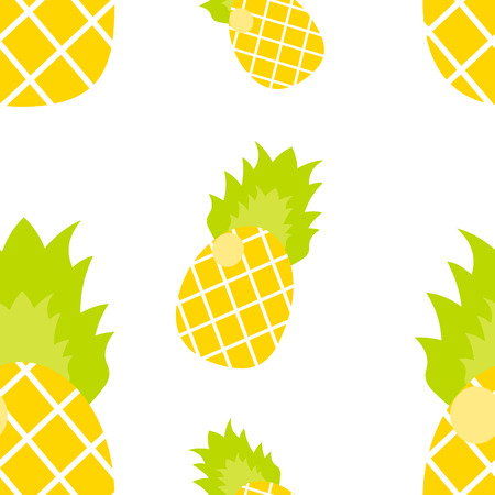 Vector illustration. Seamless pattern. Tropical ornament yellow pineapplesのイラスト素材