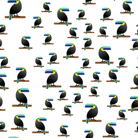 Vector illustration. Seamless pattern. The Tropican theme is the Toucan birdのイラスト素材