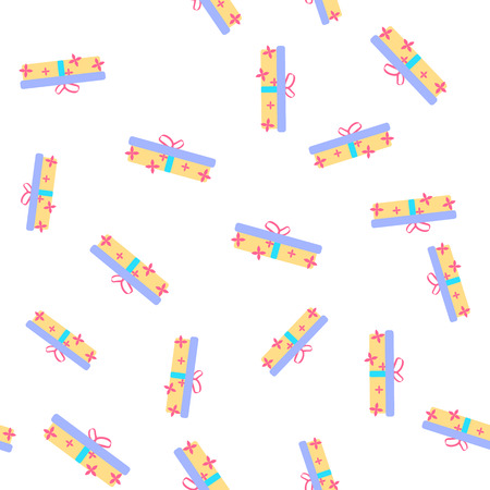 Cute party presents seamless pattern. vector illustrationのイラスト素材