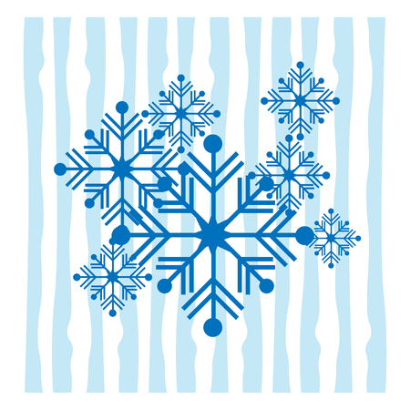 Vector illustration. Set of snowflakes in the style of a flatのイラスト素材