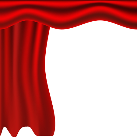 Red stage. Vector illustration. Red curtains. Scenes on white backgroundのイラスト素材