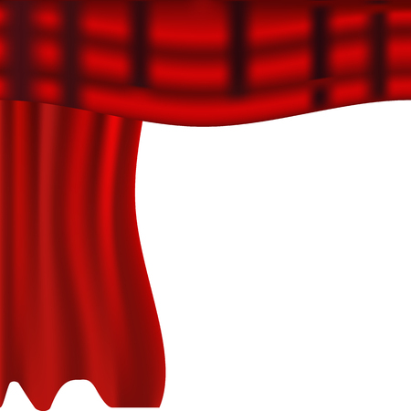 Red stage. Vector illustration. Red curtains. Scenes on white backgroundのイラスト素材