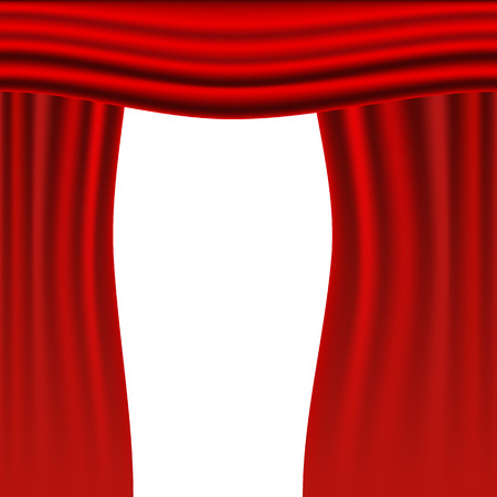 Red stage. Vector illustration. Red curtains. Scenes on white backgroundのイラスト素材