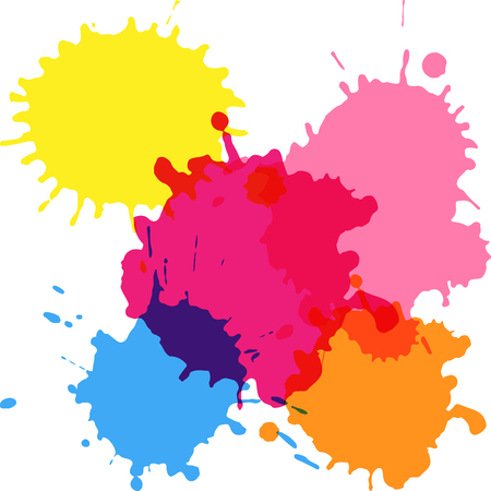 Vector illustration. Background of multi-colored blots of inkのイラスト素材