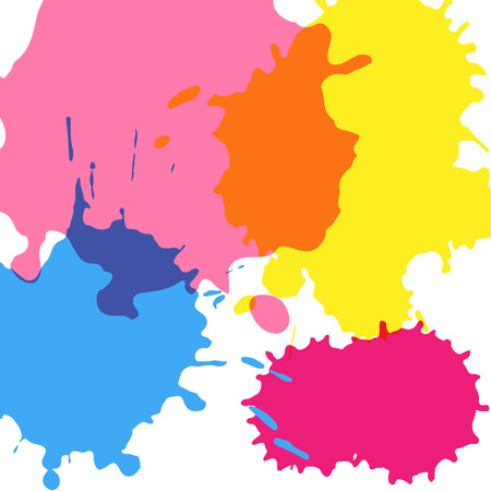 Vector illustration. Background of multi-colored blots of inkのイラスト素材
