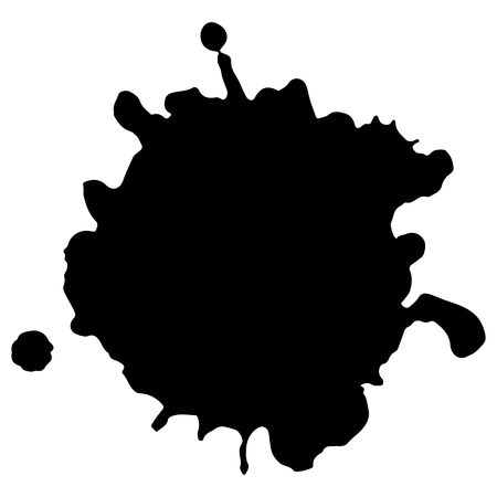 Vector illustration. Black ink spots set, texture of paint spotsのイラスト素材