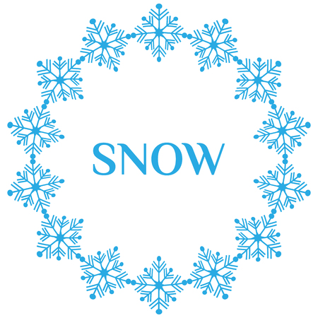 Vector illustration. The Wreath of blue winter snowflakesのイラスト素材