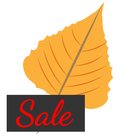 Vector illustration. Autumn leaf and the sale. Website banner templateのイラスト素材