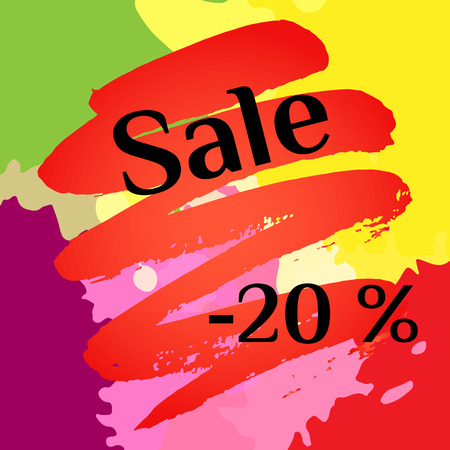 Vector illustration. Banner Sale on an abstract background and spotsのイラスト素材