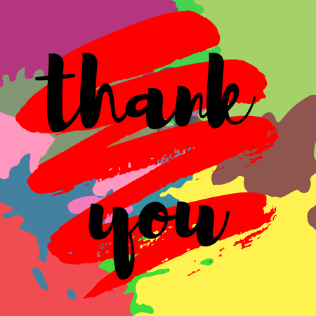 Vector illustration. thank you on abstract multicolored spotsのイラスト素材