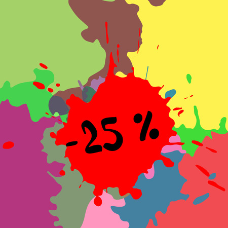 Vector illustration. Banner Sale on an abstract background and spotsのイラスト素材