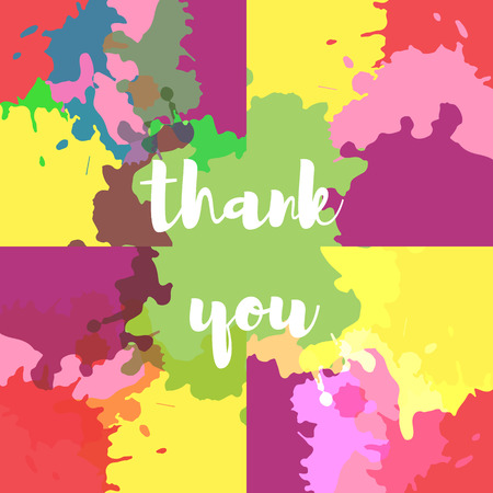 Vector illustration. thank you on abstract multicolored spotsのイラスト素材