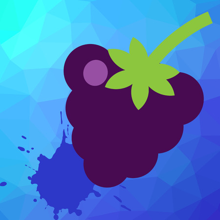 Vector illustration. grape on a multi-colored polygonal art backgroundのイラスト素材