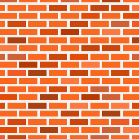 Vector illustration. Brick wall of red brick of different shadesのイラスト素材
