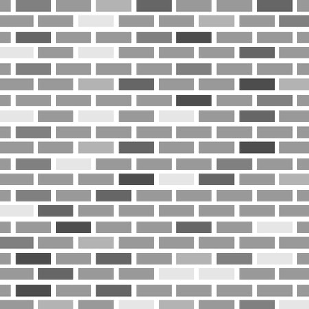 Vector illustration. Brick wall of gray bricks of different colorsのイラスト素材