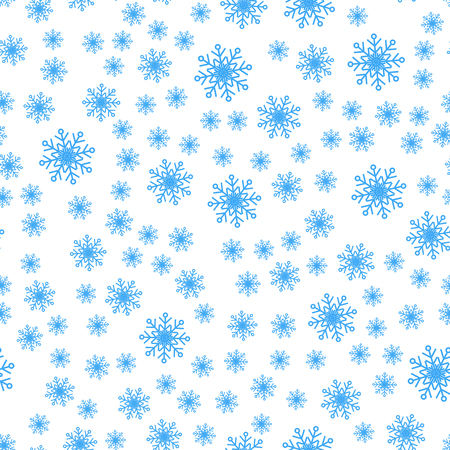 Seamless pattern of winter snowflakes, vector background. Repeated texture surface wrapping paperのイラスト素材