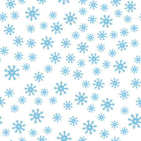 Seamless pattern of winter snowflakes, vector background. Repeated texture surface wrapping paperのイラスト素材