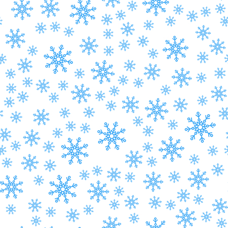 Seamless pattern of winter snowflakes, vector background. Repeated texture surface wrapping paperのイラスト素材