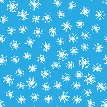 Vector illustration. Seamless pattern. White snowflakes on a blue background. For wrapping paperのイラスト素材