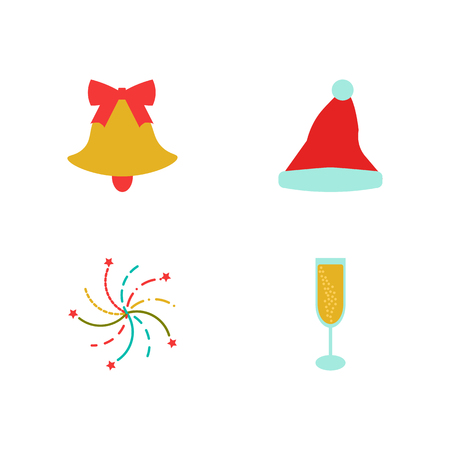Vector illustration. Set of christmas illustrations. Flat styleのイラスト素材