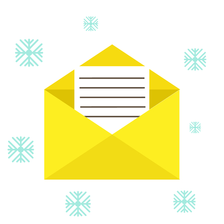 Vector illustration. letter invitation envelope decoration Christmas flat design icon.のイラスト素材