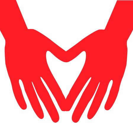 Hands making a heart symbol icon. Vector illustrationのイラスト素材