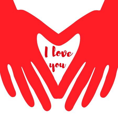 Hands making a heart symbol icon. Vector illustrationのイラスト素材