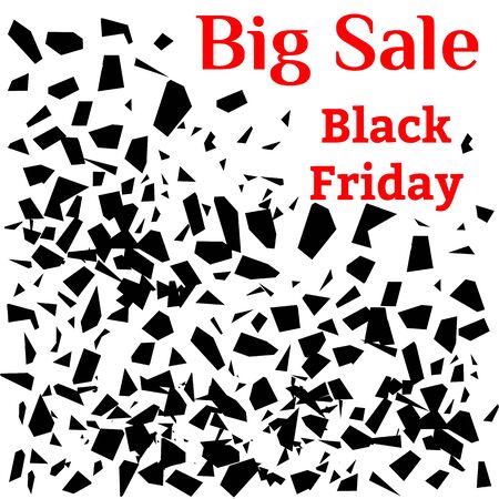 Black Friday. Explosions with the inscription. Sales concept on black friday. Vector illustrationのイラスト素材