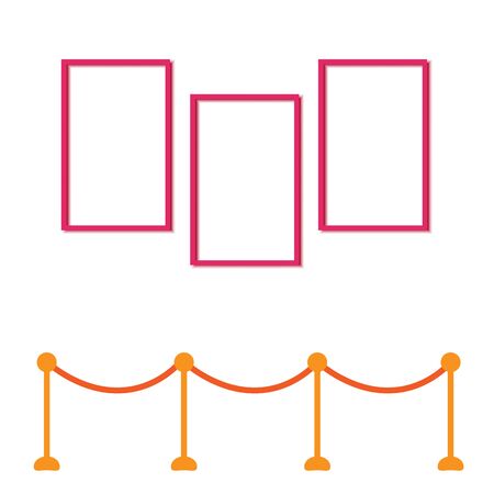 Museum art gallery. The paintings on the wall.のイラスト素材