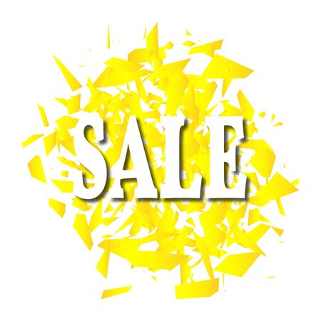 Sale explosion with yellow blast on whiteのイラスト素材