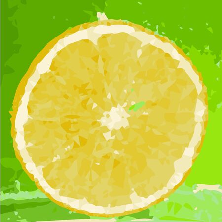 low poly art lemon. Berry drawn by polygons. Vector illustration. Citrus drawn by polygonsのイラスト素材