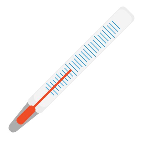Thermometer for measuring the temperature of a person with a disease. Flat style. Vector illustrationのイラスト素材