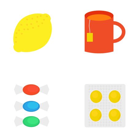 Seasonal cold or flu. Set of flat images. Vector illustrationのイラスト素材