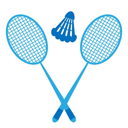 Badminton - shuttlecock and racket. Summer sport and relaxation. Vector illustrationのイラスト素材