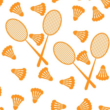 Badminton - shuttlecock and racket. Summer sport and relaxation. Vector illustrationのイラスト素材