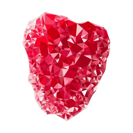 low poly art raspberry. Berry drawn by polygonsのイラスト素材