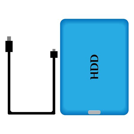 HDD. Hard disk. External storage for the computer. Flat style. Vector illustrationのイラスト素材