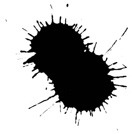 Ink black blot. Abstract stain. Isolate on a white background.のイラスト素材
