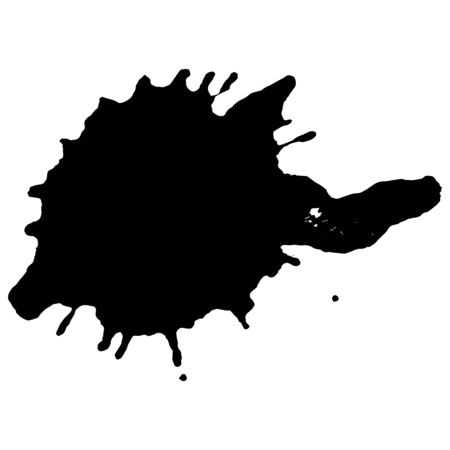 Ink black blot. Abstract stain. Isolate on a white background.のイラスト素材