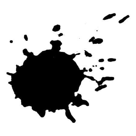 Ink black blot. Abstract stain. Isolate on a white background.のイラスト素材