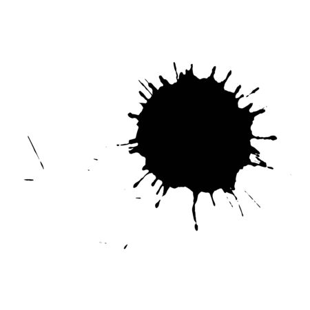 Ink black blot. Abstract stain. Isolate on a white background. Vector illustrationのイラスト素材