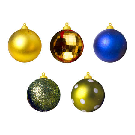 Christmas balls on the tree. Set of Christmas decoration. Vector image on white background isolatedのイラスト素材