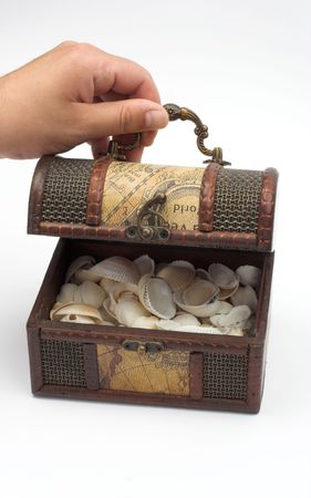 old wood chest close upの写真素材