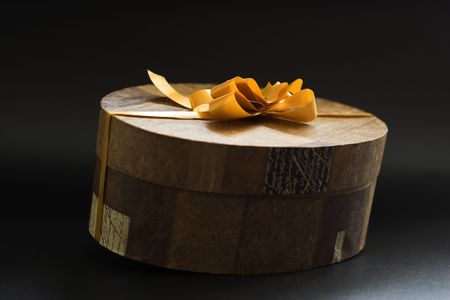 box with ribbon close upの写真素材