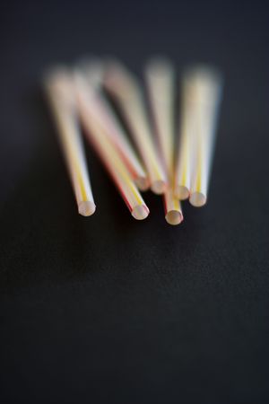  straws in group close up 